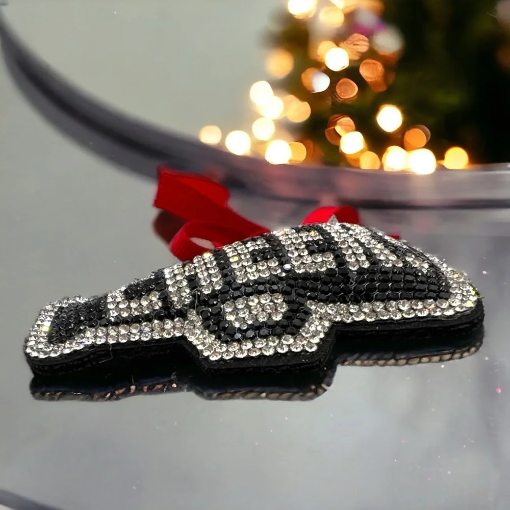 Personalized Rhinestone Cheerleader Christmas Ornament, Handcrafted Holiday